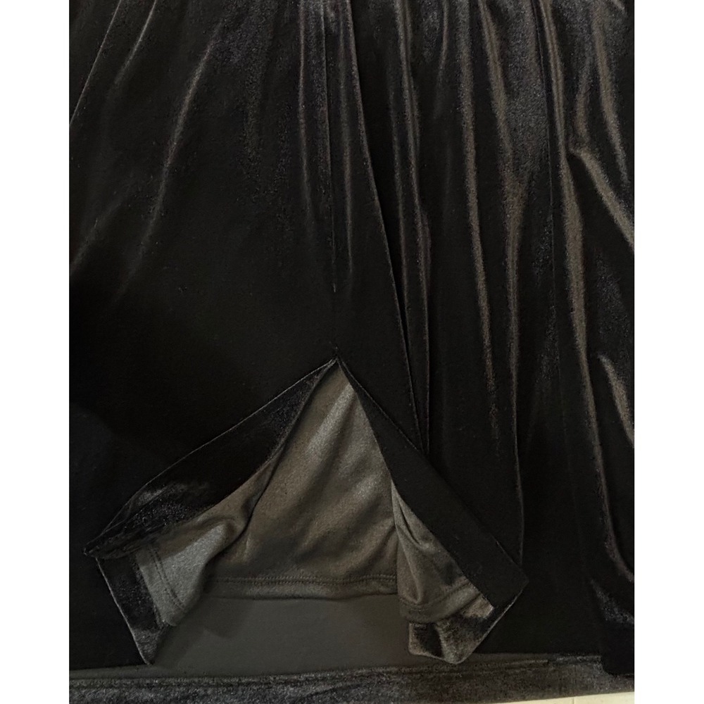 Tahari ASL Womens 16W Velvet Pearl Embellished Sheer Sleeve Black Cocktail Dress - Picture 8 of 12